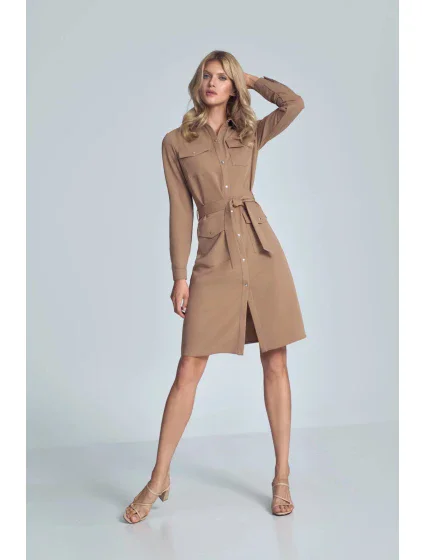 Dámske šaty M706 hnedé - Figl Dámske šaty M706 hnedé - Figl