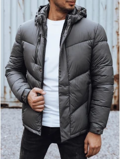 Pánska zimná bunda s odnímateľnou kapucňou sivá FashionStreet TX4834