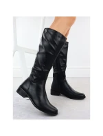 Dámské černé kožené boty model 21905312 - JEZZI