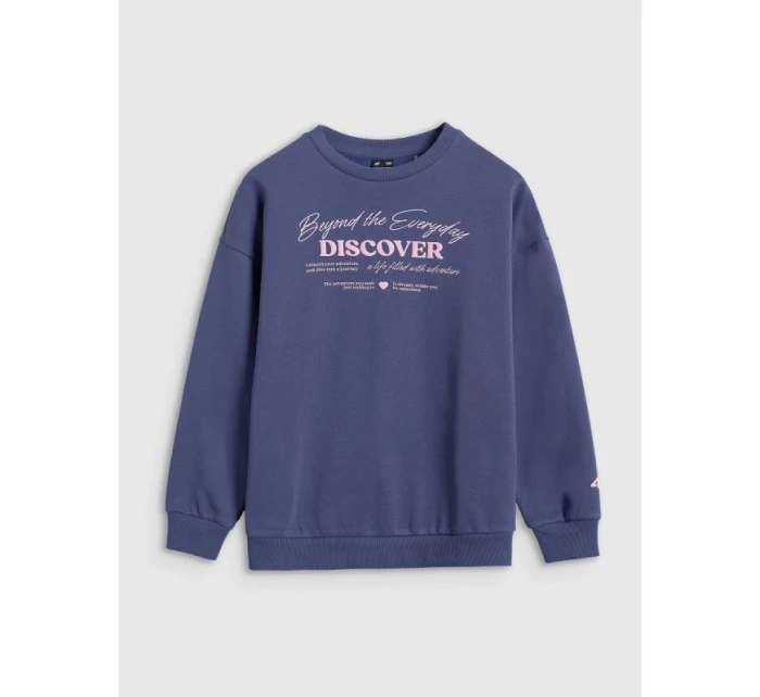 Dívčí mikina oversize bez kapuce model 21730470 - 4F Dívčí mikina oversize bez kapuce model 21730470 - 4F