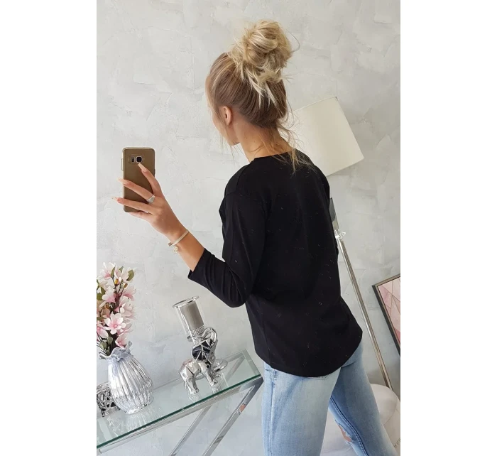 Blúzka s potlačou Superior čierna