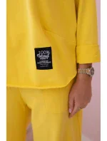 Bavlněná mikina kalhoty set žlutý