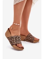 Kožené Dámské Pantofle Na Podpatku Leopardí model 21698620 - Zazoo