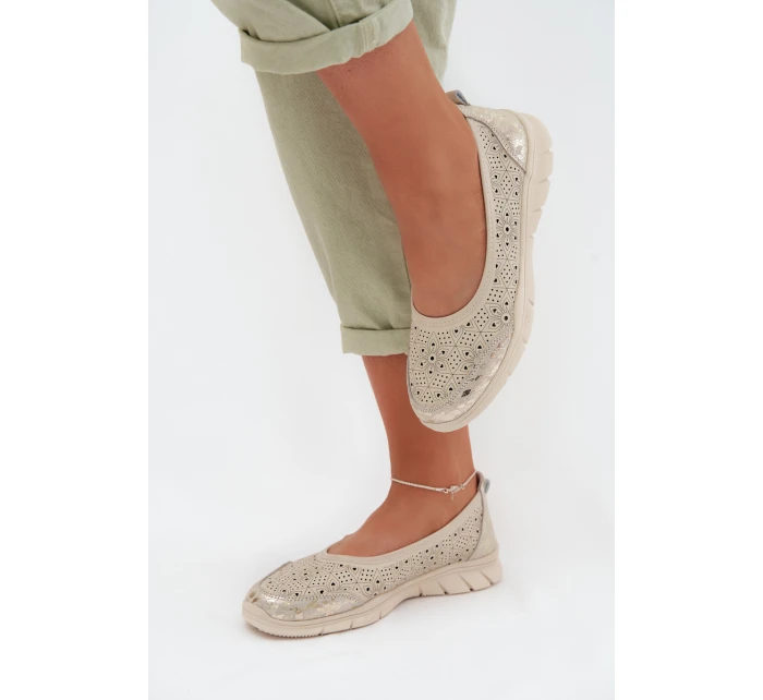 Bežové baleríny model 22027759 - EVENTO