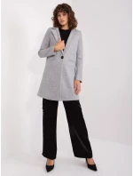Dámský kabát TW EN BI model 19585977 Šedá - Och Bella Dámský kabát TW EN BI model 19585977 Šedá - Och Bella