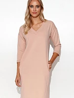 Denné teplákové šaty M779 béžové - Makadamia