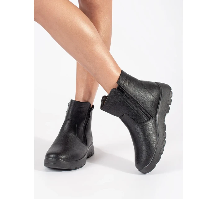 Jedinečné černé kotníčkové boty dámské platforma Jedinečné černé kotníčkové boty dámské platforma