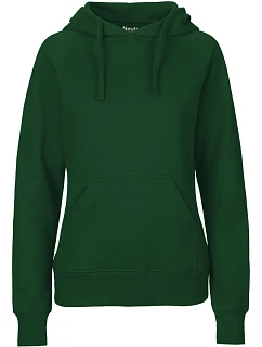 Neutral O 83101 Dámska mikina s kapucňou z bio bavlny 77.8311 fľaškovozelená
