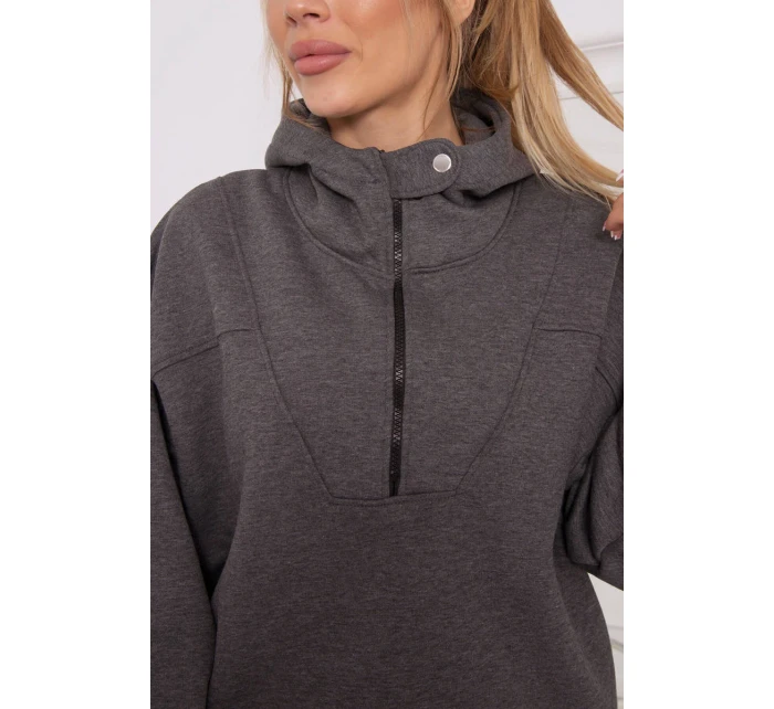 Mikina s kapucí v grafitové barvě