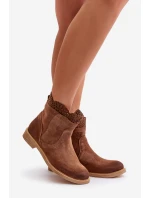 Niskie Botki Damskie Na Płaskim Obcasie Zamszowe Lewski 3624 Brązowe Niskie Botki Damskie Na Płaskim Obcasie Zamszowe Lewski 3624 Brązowe