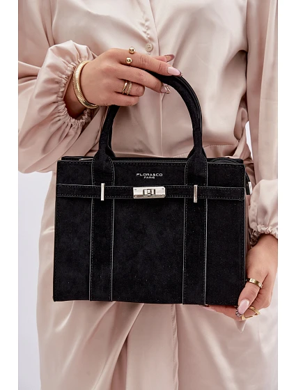 kabelka z imitace semiše Černá model 22111628 - Flora&Co