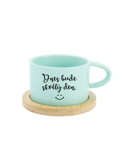 DNES BUDE SKVĚLÝ DEN - mint hrníček makronka 200 ml