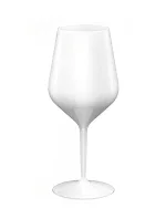 Biely nerozbitný plastový pohár na víno 470 ml