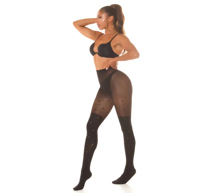 Dámske sexy pančuchy "Hearts" SH6718 čierne - In-StyleFashion Dámske sexy pančuchy "Hearts" SH6718 čierne - In-StyleFashion