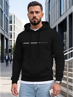Pánska mikina s kapucňou a potlačou „WHATEVER“, čierna, FashionStreet NX5128BX