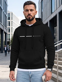 Pánska mikina s kapucňou a potlačou „WHATEVER“, čierna, FashionStreet NX5128BX