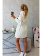 Zateplené šaty s kapucí ecru Zateplené šaty s kapucí ecru