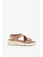 Sandały Damskie Na Koturnie Beżowe Maroriella