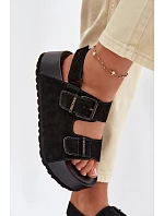 Semišové sandály na platformě Big Star TT274237 Černé