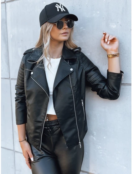 Dámská kožená bunda black Dstreet model 21971229 - FashionStreet Dámská kožená bunda black Dstreet model 21971229 - FashionStreet