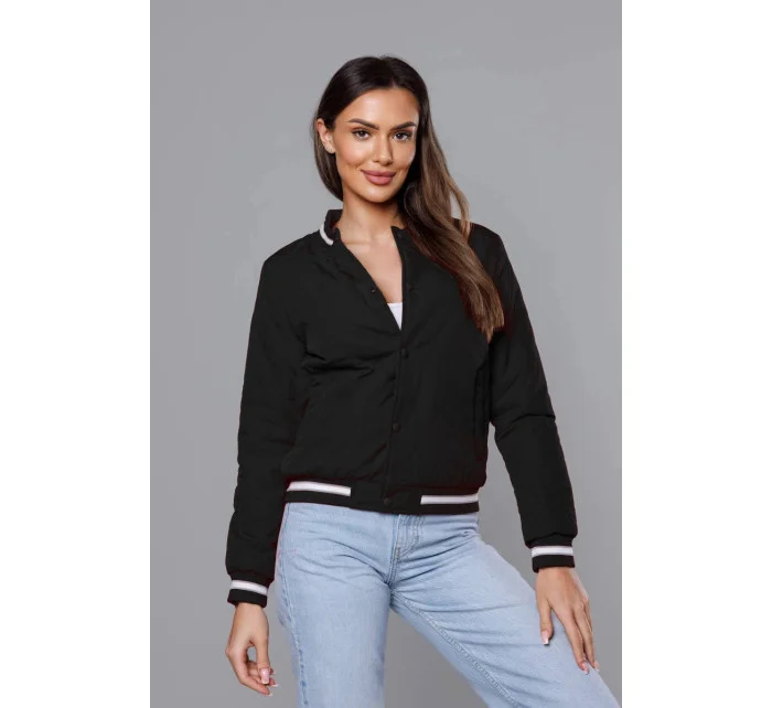 Čierna dámska bunda typu bomber (16M9070-392)