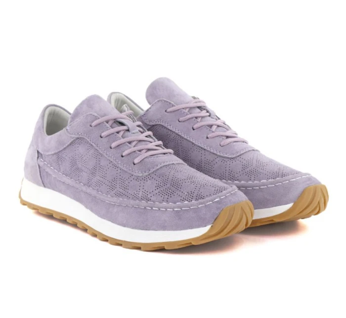 Dámske fialové semišové kožené poltopánky Sergio Leone SP001