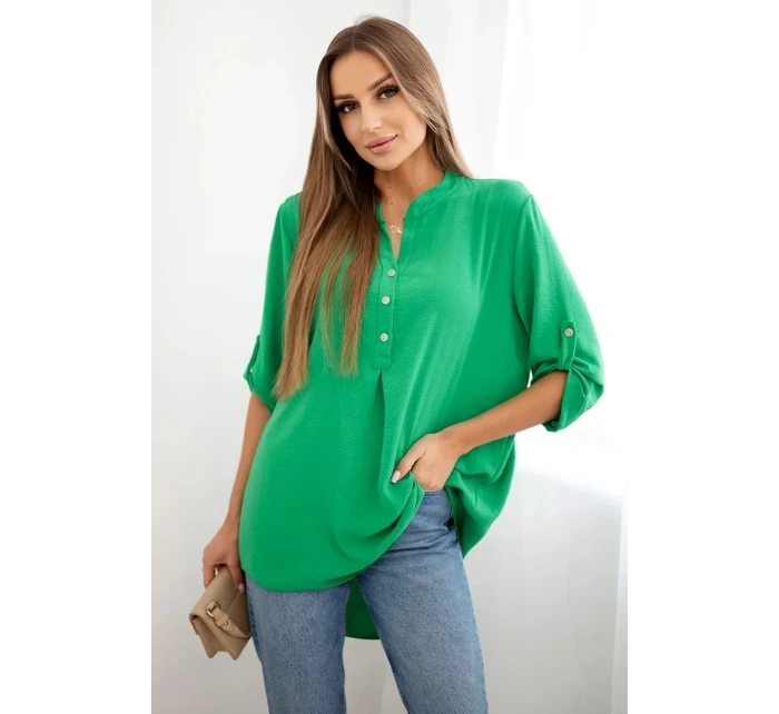 Halenka s prodlouženým zadním dílem jasně zelená