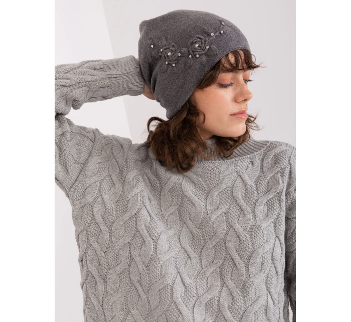 Czapka AT CZ model 19014875 ciemny szary - FPrice Czapka AT CZ model 19014875 ciemny szary - FPrice