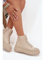 Dámské zateplené kotníkové tenisky na platformě model 21789257 Světle béžová - Big Star