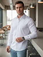 Pánska elegantná hladká biela košeľa REGULAR FIT FashionStreet DX2540