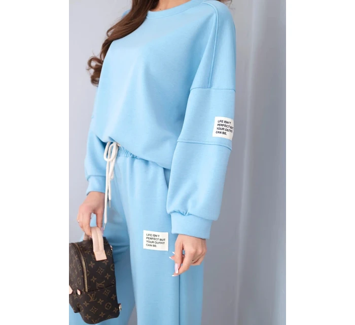 Dámska súprava maslová mikina + nohavice modrá