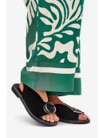 Płaskie Sandały Z Ozdobą Czarne Haliones Płaskie Sandały Z Ozdobą Czarne Haliones