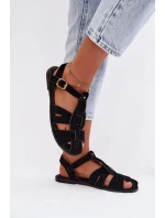 Dámske sandále Roman flat black Belanessa Dámske sandále Roman flat black Belanessa