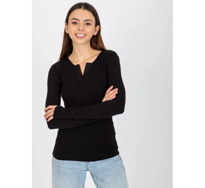 Dámská halenka EM BZ model 18027471 černá - FPrice Dámská halenka EM BZ model 18027471 černá - FPrice