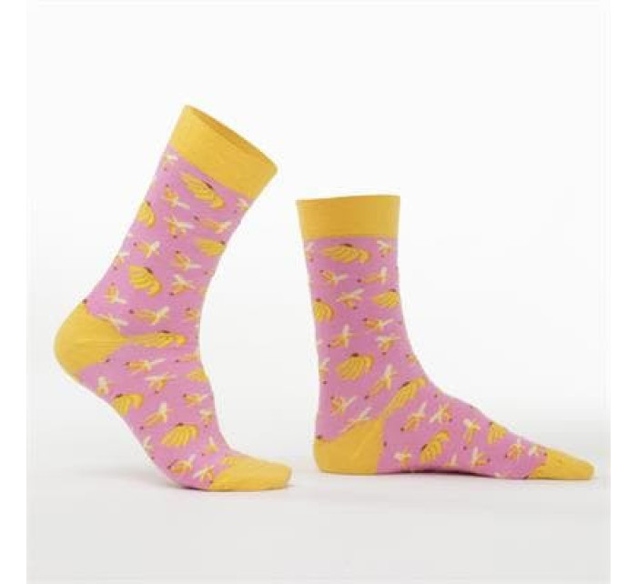 Pánske ružové ponožky s banánmi