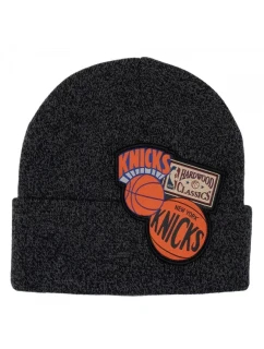 Pánska / juniorská čiapka New York NBA Logo HCFK4341 Tmavo šedá s čiernym vzorom oranžová - Mitchell & Ness