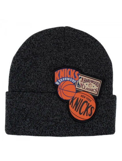 Pánska / juniorská čiapka New York NBA Logo HCFK4341 Tmavo šedá s čiernym vzorom oranžová - Mitchell & Ness