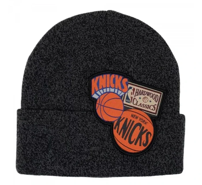 Pánska / juniorská čiapka New York NBA Logo HCFK4341 Tmavo šedá s čiernym vzorom oranžová - Mitchell & Ness
