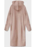 Dlouhý béžový vlněný přehoz přes oblečení typu alpaka s kapucí model 18059173 - MADE IN ITALY Dlouhý béžový vlněný přehoz přes oblečení typu alpaka s kapucí model 18059173 - MADE IN ITALY