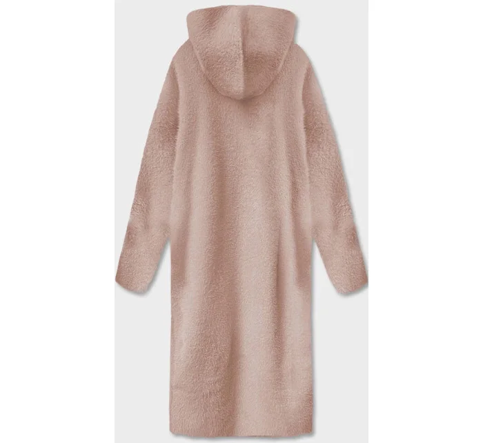 Dlouhý béžový vlněný přehoz přes oblečení typu alpaka s kapucí model 18059173 - MADE IN ITALY Dlouhý béžový vlněný přehoz přes oblečení typu alpaka s kapucí model 18059173 - MADE IN ITALY