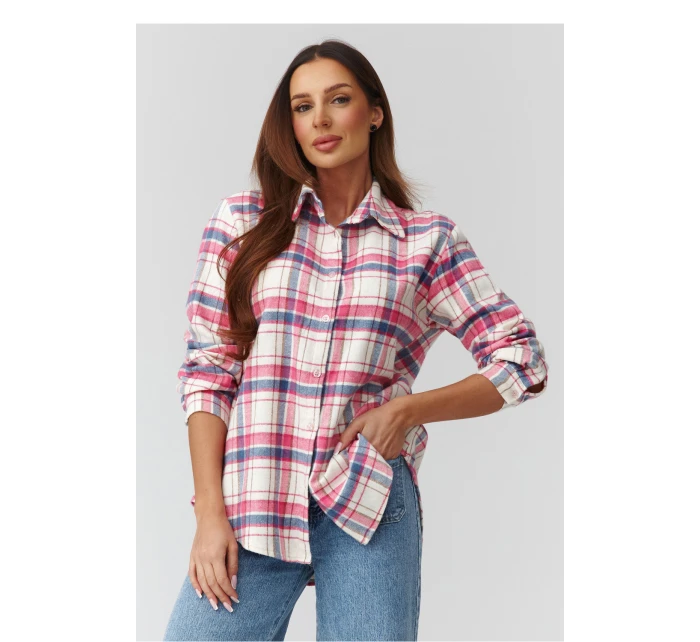 Košeľa s dlhým rukávom model 224093 Makadamia Košeľa s dlhým rukávom model 224093 Makadamia