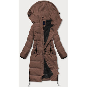 Dlhá hnedá dámska zimná bunda (AG8-8013)