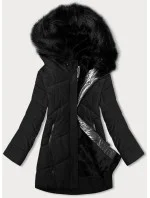 Černá dámská zimní bunda s kožešinou model 21247116 - MELYA MELODY
