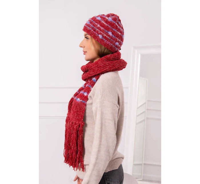 Dámska súprava so šatkou Anika K304 červená Dámska súprava so šatkou Anika K304 červená