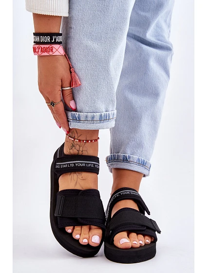 Dámské sandály na suchý zip Big Star model 21610848 Černe - Big Star Shoes