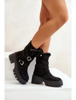 Botki Damskie Na Masywnym Obcasie Z Klamrami I Paskiem Czarne Nerelisa Botki Damskie Na Masywnym Obcasie Z Klamrami I Paskiem Czarne Nerelisa