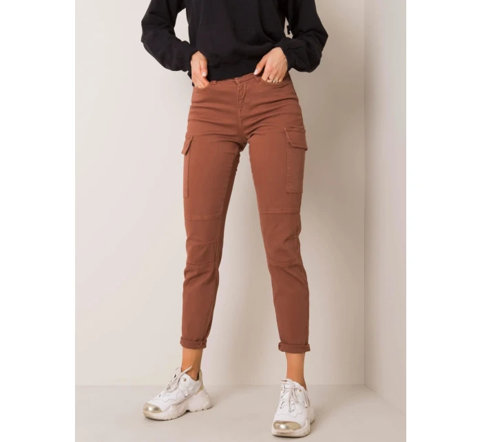 Nohavice D60027T62072 hnedé