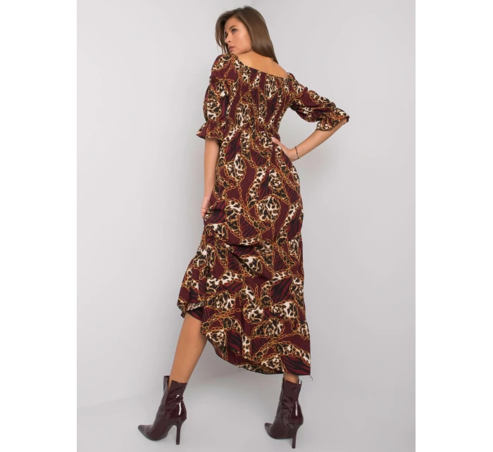 Šaty DHJ SK model 15859597 kaštanová - FPrice Šaty DHJ SK model 15859597 kaštanová - FPrice