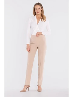 kalhoty s bočním zipem béžové model 22152274 - STYLOVE