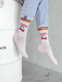 Dámske ponožky CHERRIES - púdrovo ružové